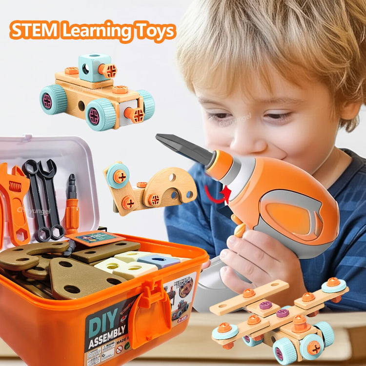 BigChoicy™ Kids Tool Set – STEM DIY Nut Assembly Kit with Electric Drill