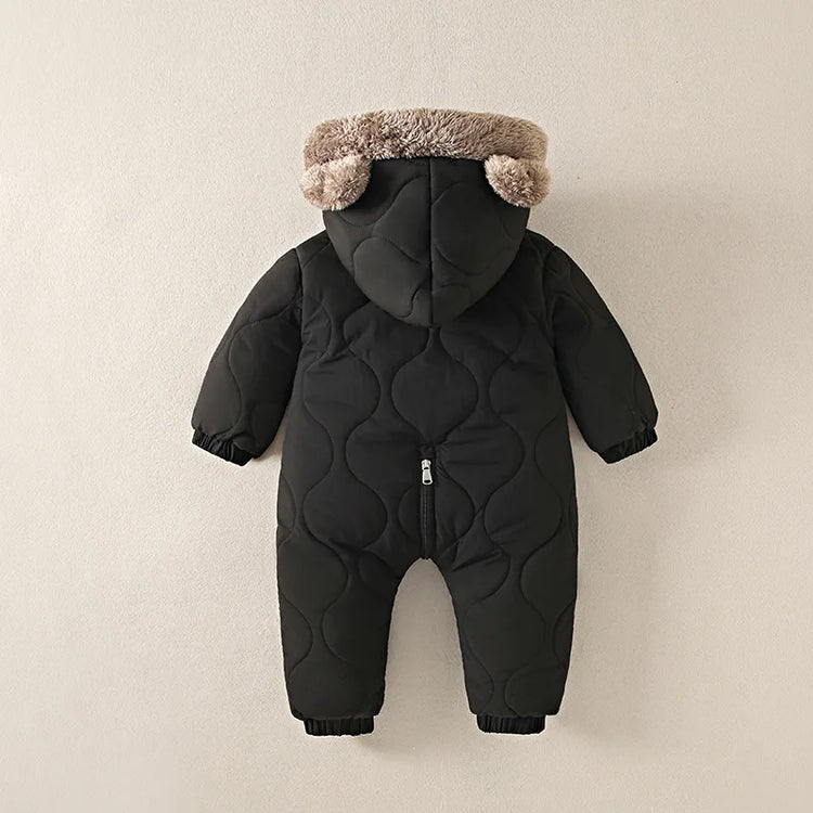 BigChoicy™ Fleece Hooded Baby Romper – Warm Autumn Winter Jumpsuit (0-2Y)