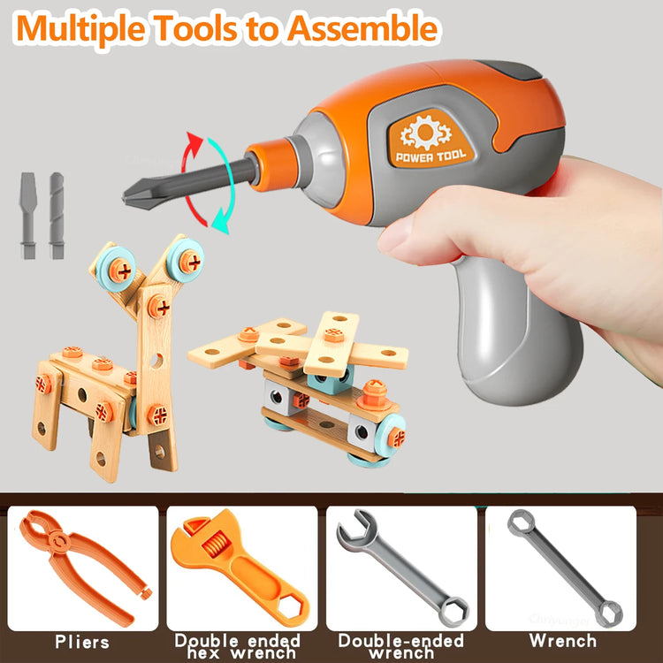 BigChoicy™ Kids Tool Set – STEM DIY Nut Assembly Kit with Electric Drill