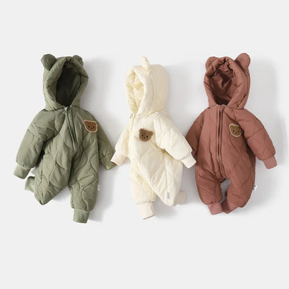 BigChoicy™ Winter Bear Romper – Warm Fur-Lined Baby Jumpsuit