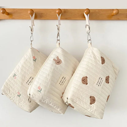 BigChoicy™ Zipper Diaper Bag – Cute Embroidered Stroller Organizer