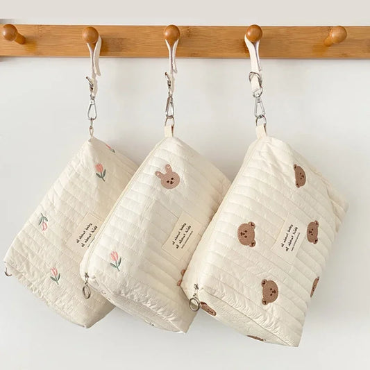 BigChoicy™ Zipper Diaper Bag – Cute Embroidered Stroller Organizer