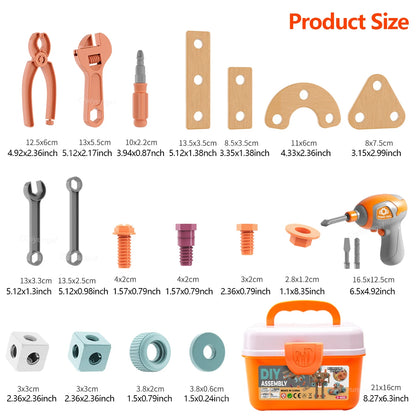 BigChoicy™ Kids Tool Set – STEM DIY Nut Assembly Kit with Electric Drill