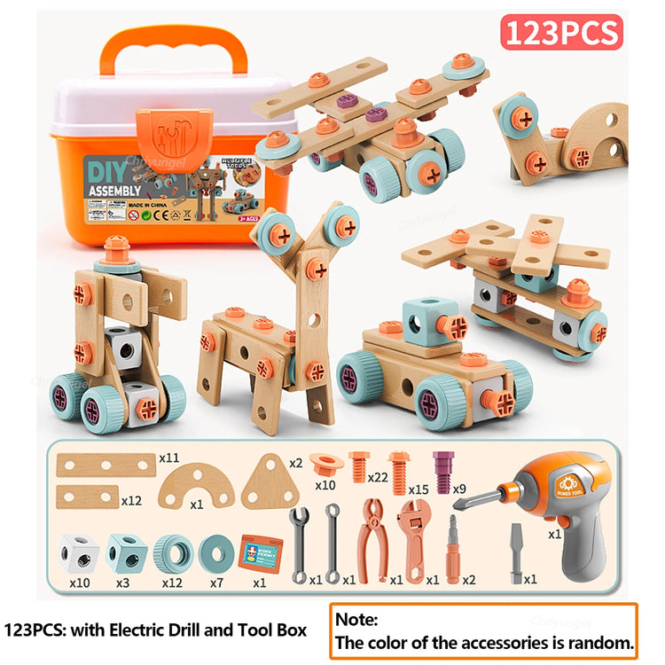 BigChoicy™ Kids Tool Set – STEM DIY Nut Assembly Kit with Electric Drill