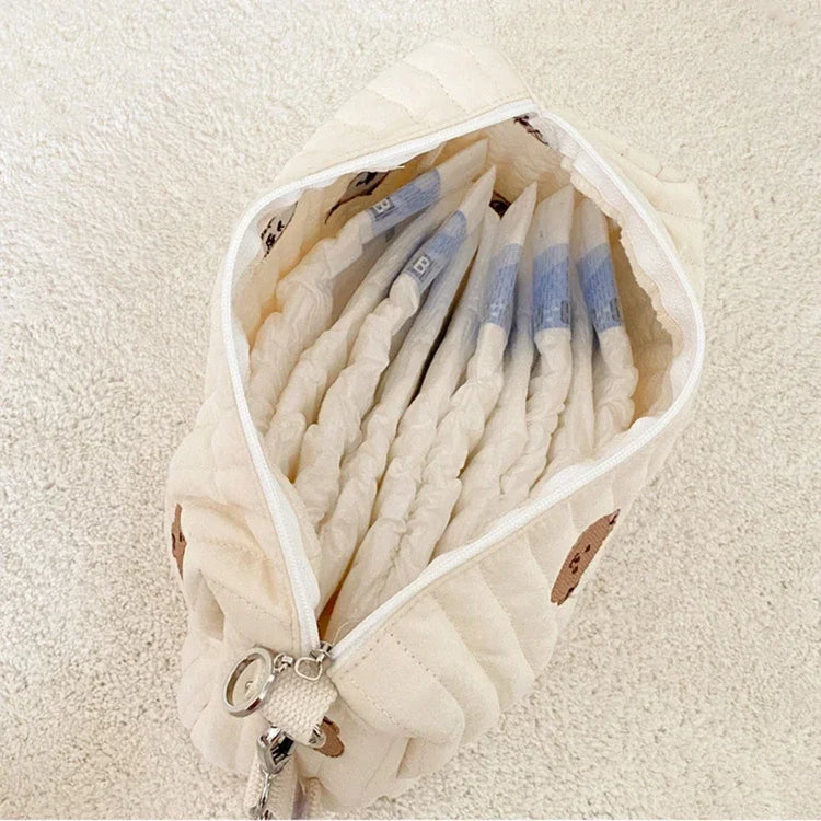 BigChoicy™ Zipper Diaper Bag – Cute Embroidered Stroller Organizer