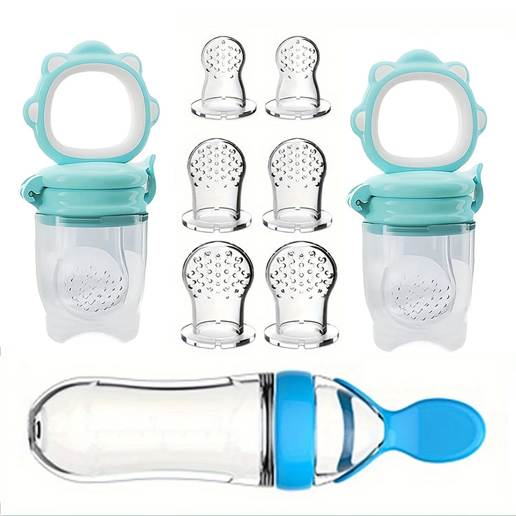 BigChoicy™ 9-Piece Feeding Cutlery Set – Silicone Baby Bottle with Spoon & Suction Cup