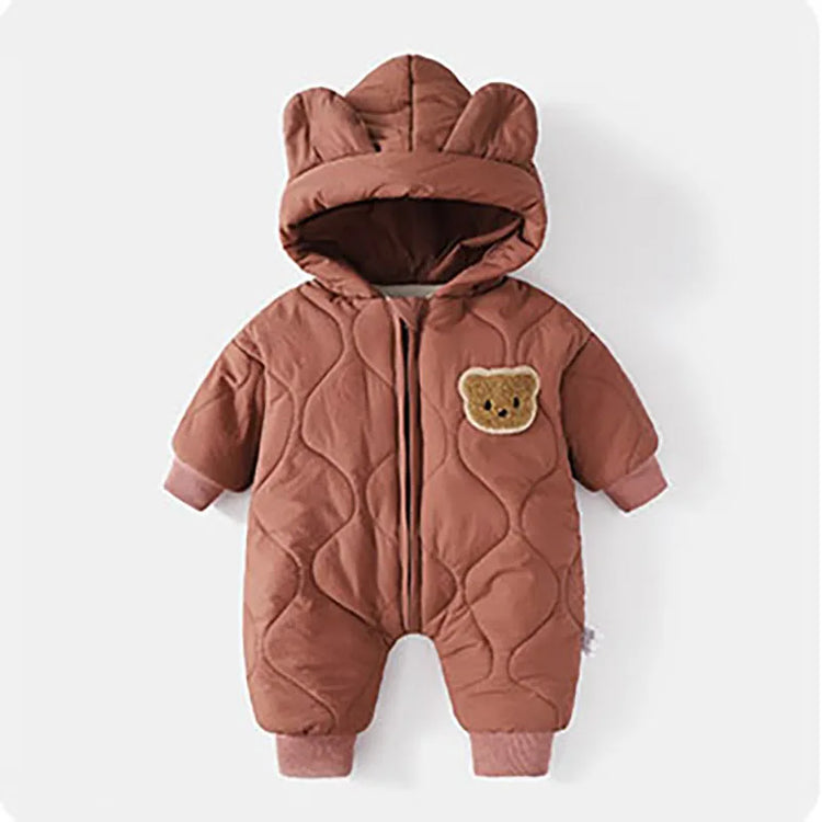 BigChoicy™ Winter Bear Romper – Warm Fur-Lined Baby Jumpsuit