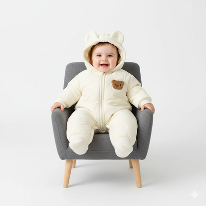 BigChoicy™ Winter Bear Romper – Warm Fur-Lined Baby Jumpsuit